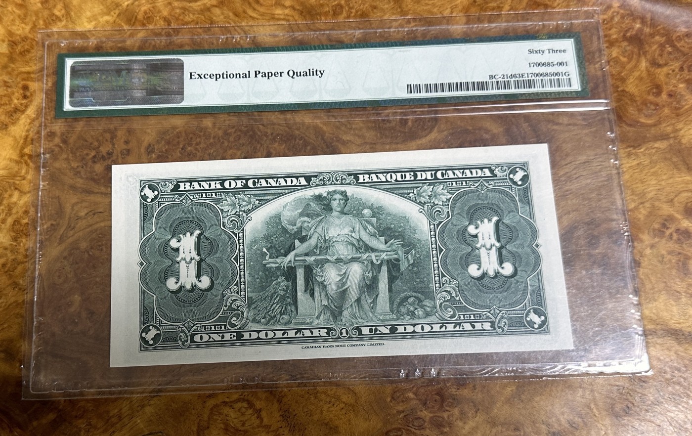 Chase Auction 第23期 - - 外钞、民国钞和人民币混合场！ 1937年加拿大1加元，PMG63e！