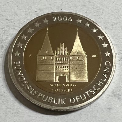 S&S Numismatic世界钱币-拍卖 第60期 - 德国2006年 石荷州霍尔斯滕门 2欧元双色精制纪念币 A版
