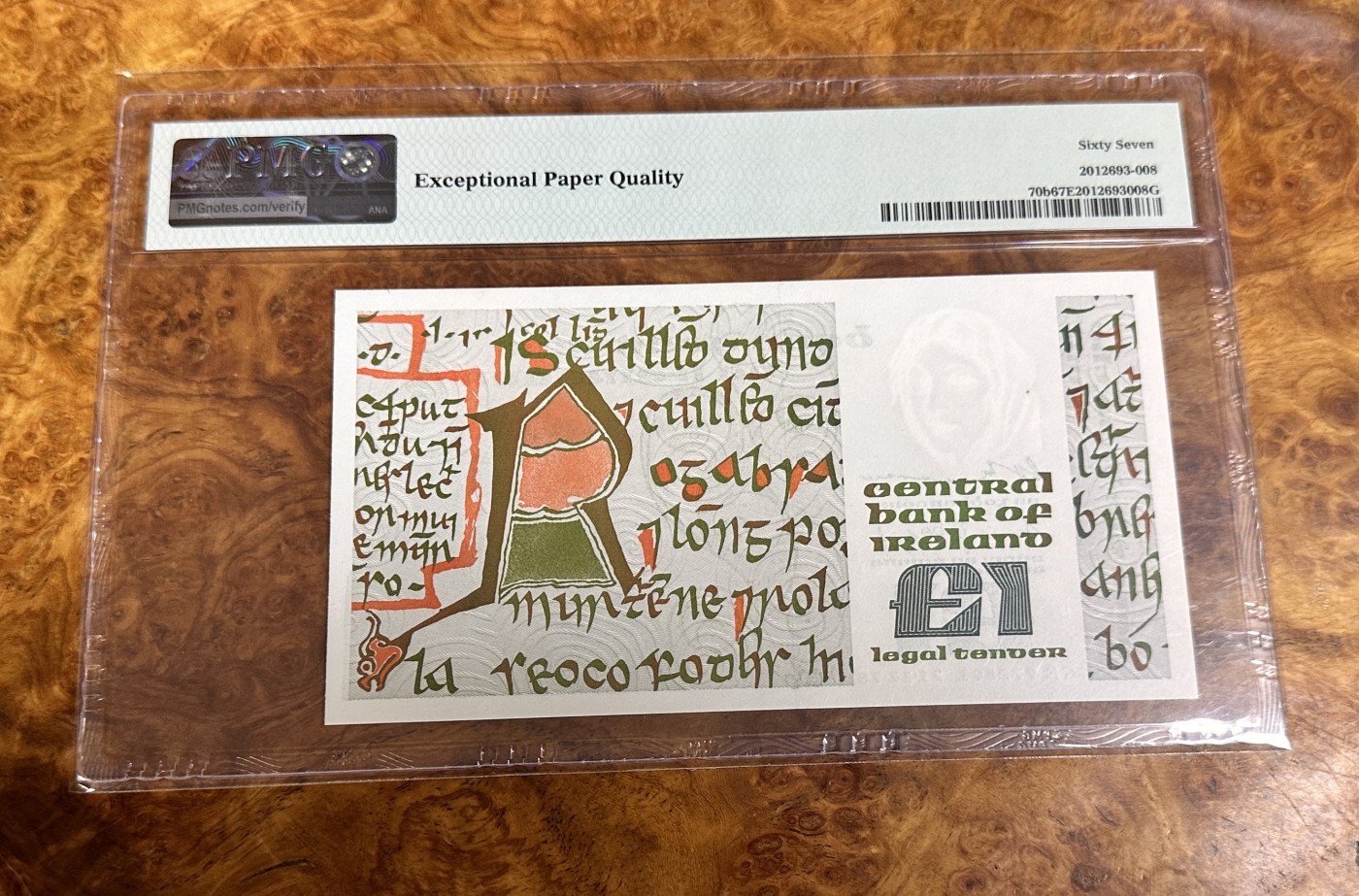 Chase Auction 第23期 - - 外钞、民国钞和人民币混合场！ 1978年爱尔兰1镑，PMG67分！