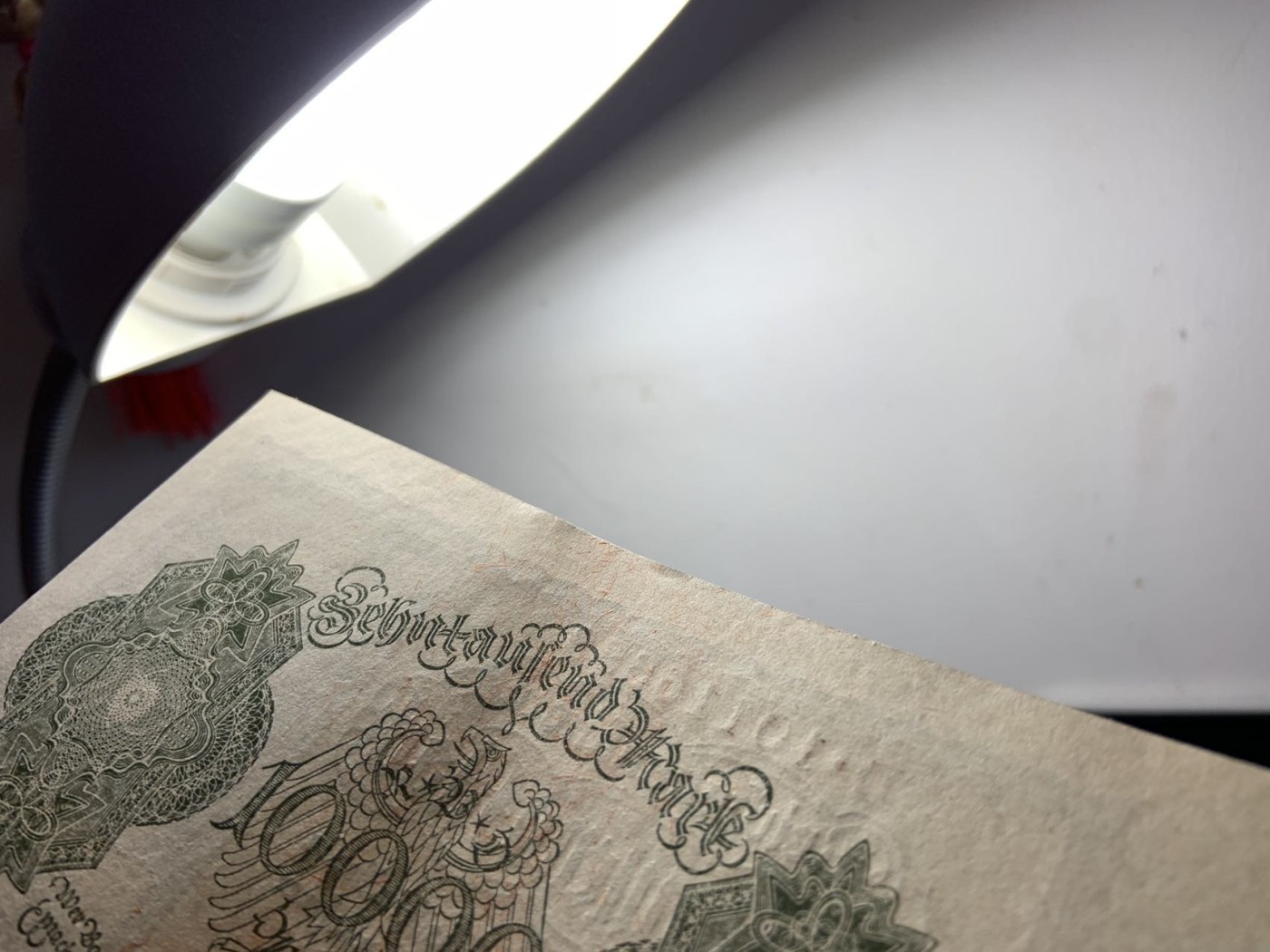 收藏联盟Quantum Auction 第279期拍卖  德国1922年10000马克 品相UNC 大票幅 丢勒名画 边缘一处微瑕