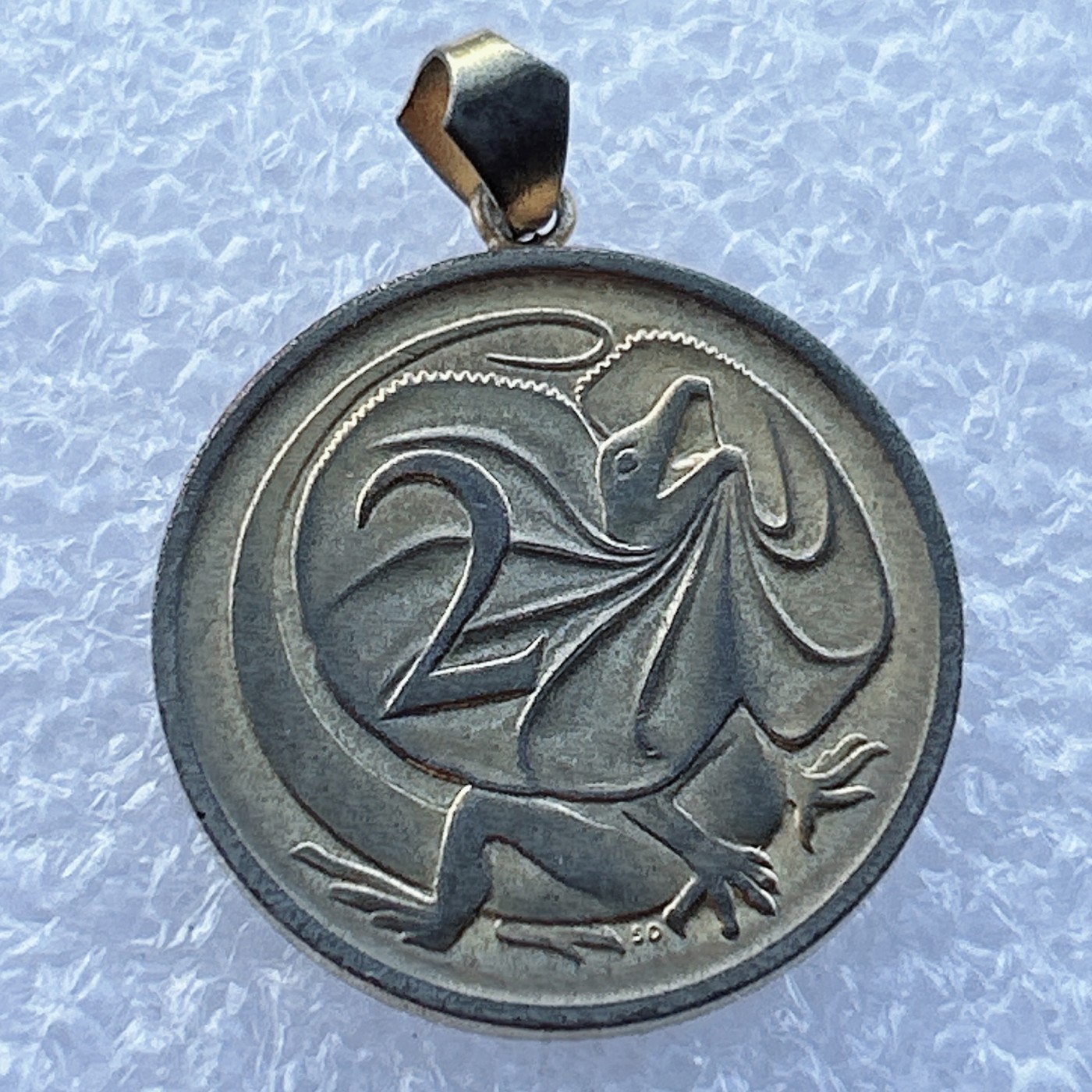 全场一元起拍 世界钱币散币场 第14期 澳大利亚1981年2分吊坠 伊丽莎白二世 伞蜥