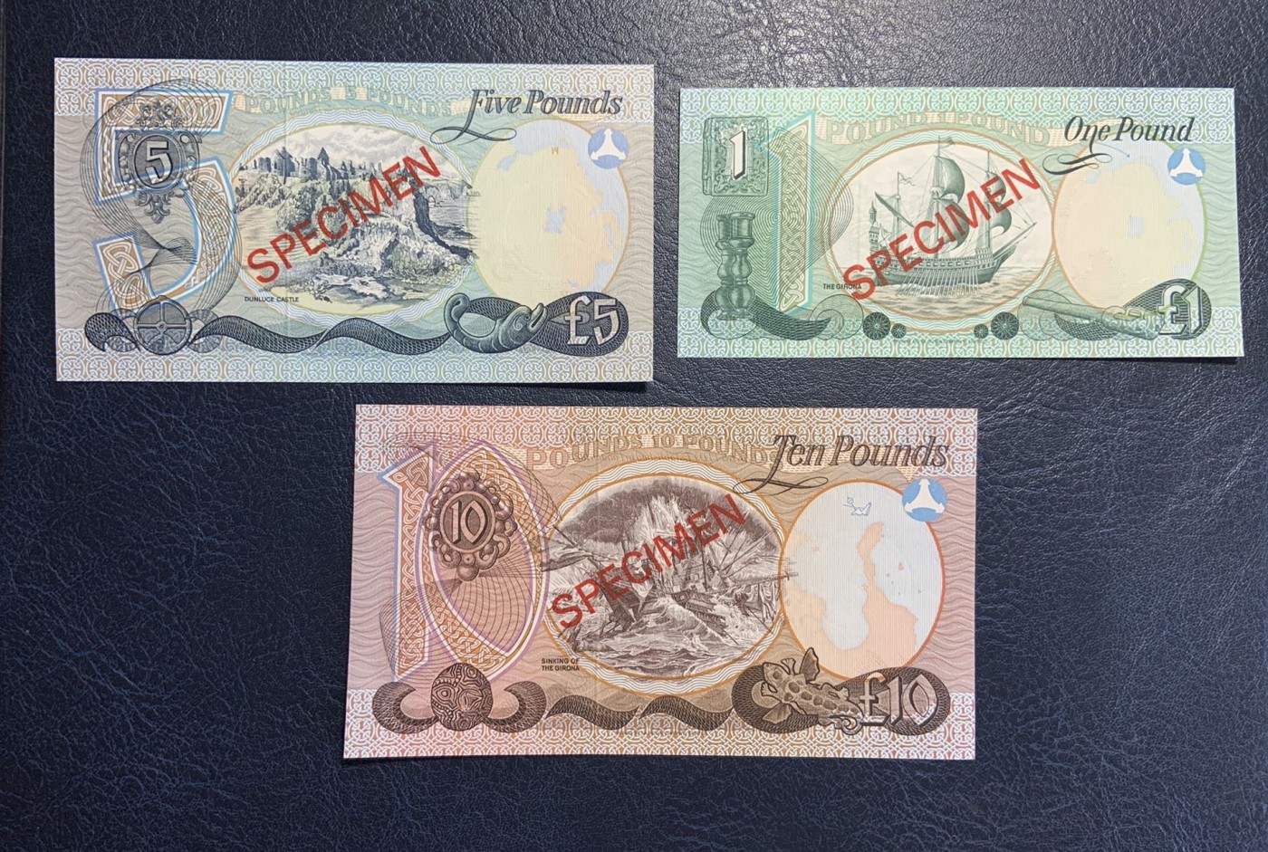收藏联盟Quantum Auction 第279期拍卖  北爱尔兰银行1977年1-100镑同号收藏系列样票 品相全新UNC 带原册限量发行 