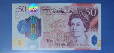 港、澳、台、中外钞、流水签、机签、箱包单、靓号专场第23期 - 英国英格兰银行2020年50镑塑料钞  豹子号 AB48 656888 UNC一张/如图