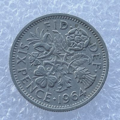 全场一元起拍 世界钱币散币场 第14期 - 英国1964年6便士