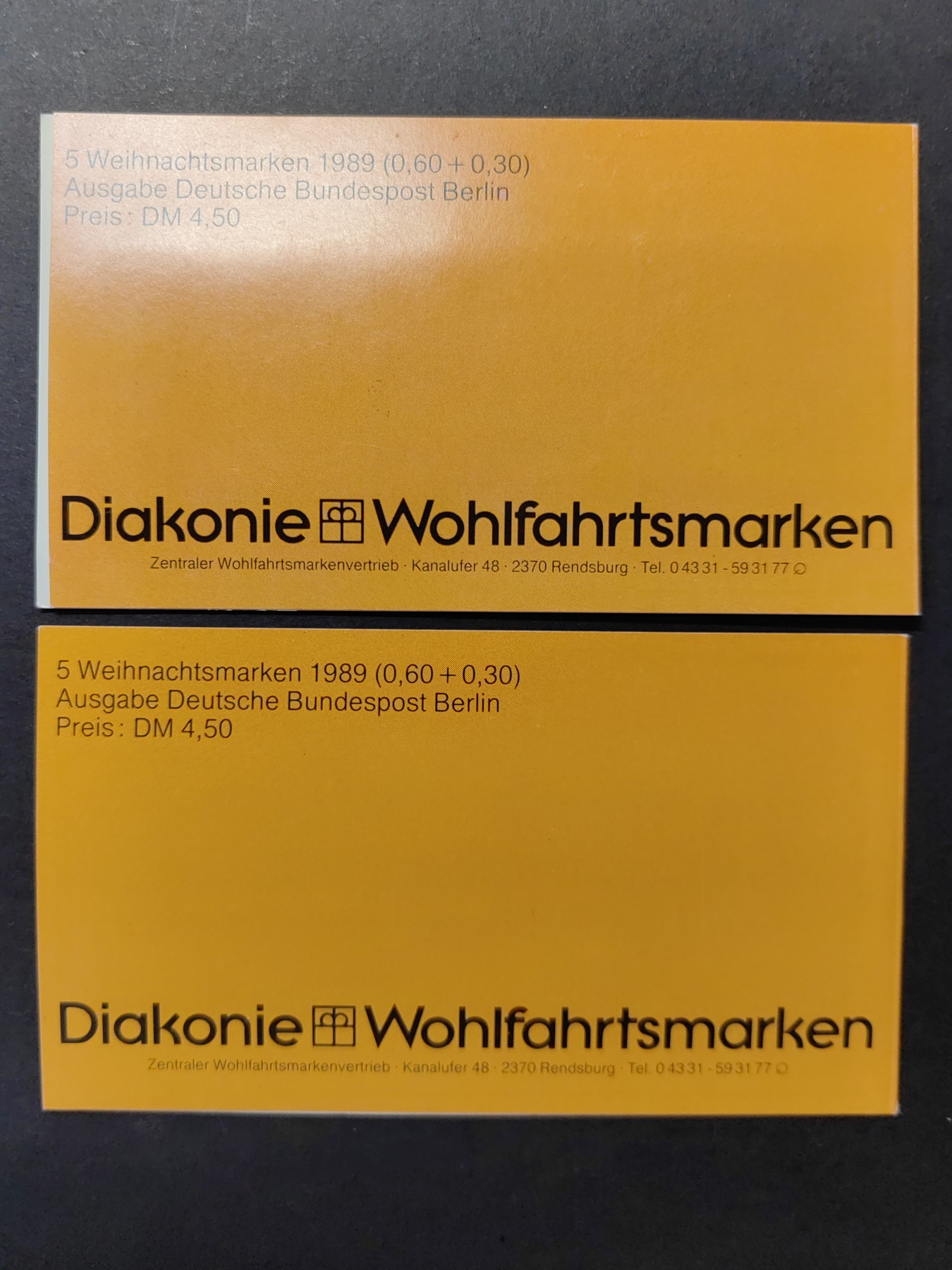 中外邮票+首日封+旧书籍.专场（精品） 德国.1989年圣诞节邮折
