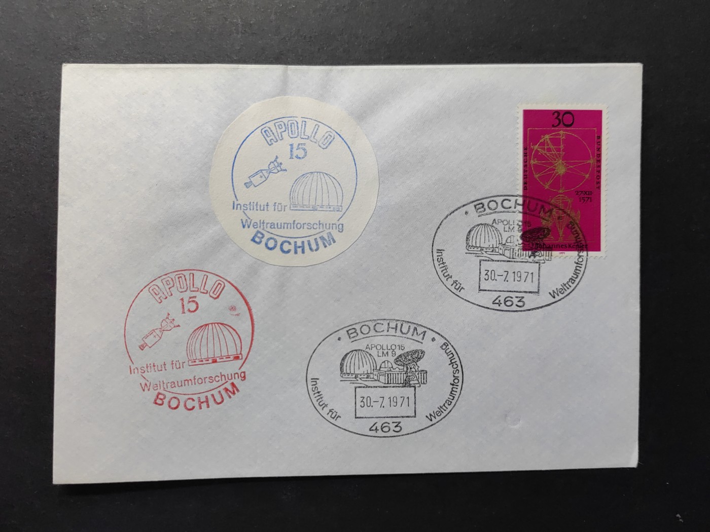 中外邮票+首日封+旧书籍.专场（精品） 1971年阿波罗天文馆 邮戳封