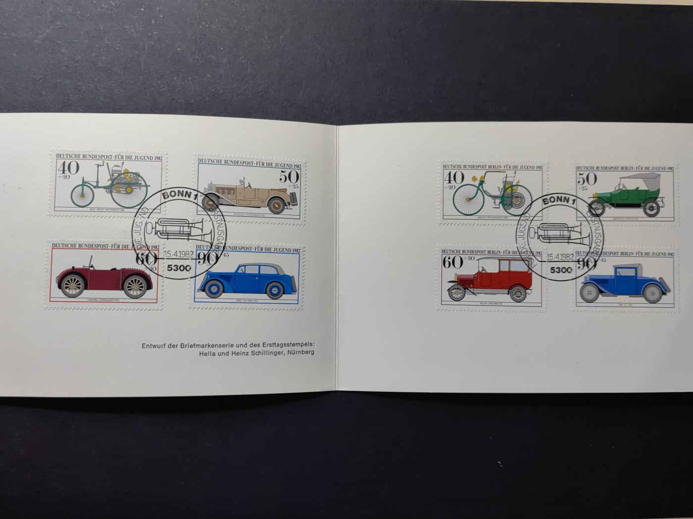 中外邮票+首日封+旧书籍.专场（精品） 德国1982年汽车发展史 邮封
