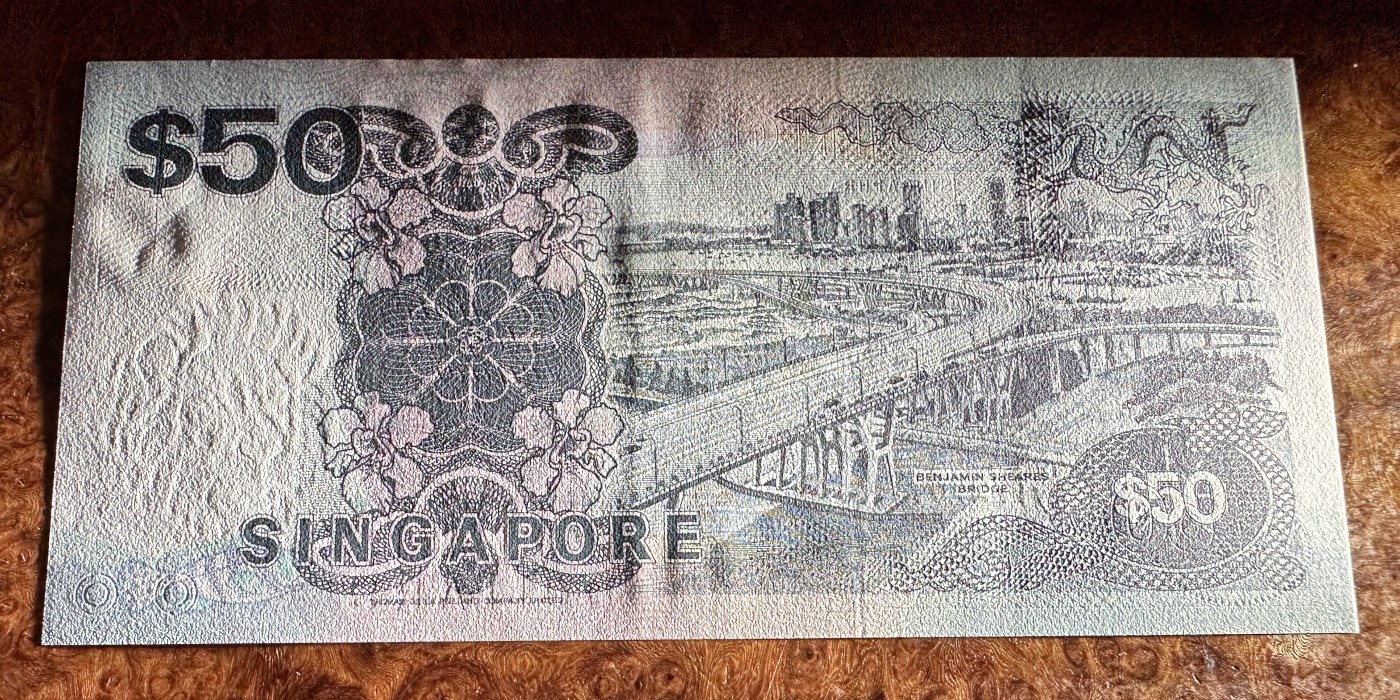 Chase Auction 第23期 - - 外钞、民国钞和人民币混合场！ 新加坡50元，船版，UNC-，品相如图！