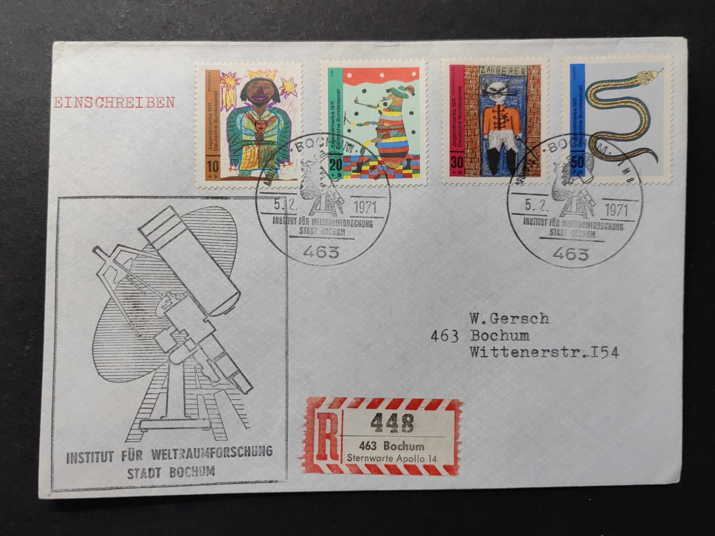 中外邮票+首日封+旧书籍.专场（精品） 阿波罗天文馆实寄邮封