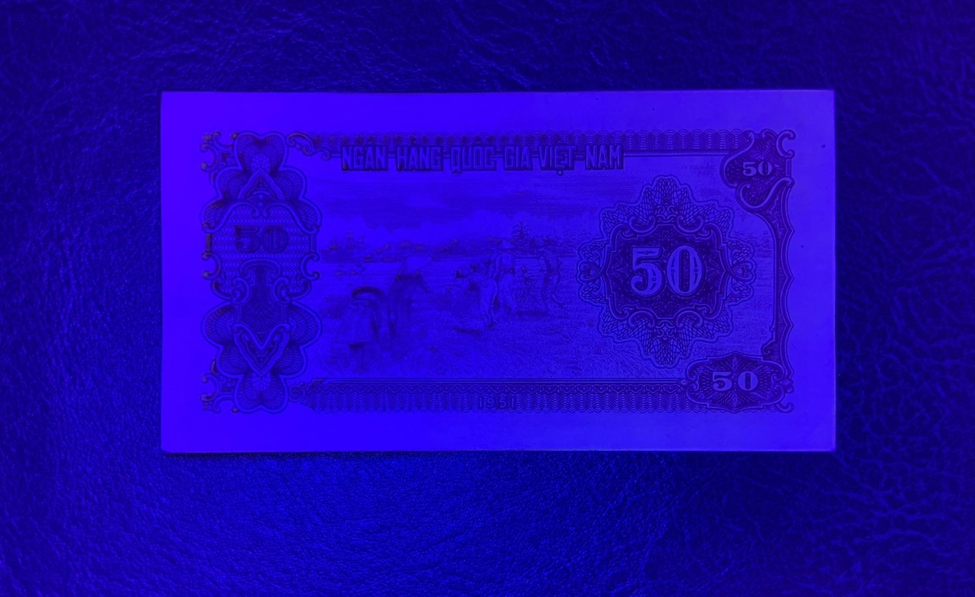 收藏联盟Quantum Auction 第279期拍卖  越南民主共和国1951年50盾 品相UNC-到AU+ 号码无3457 中国代印