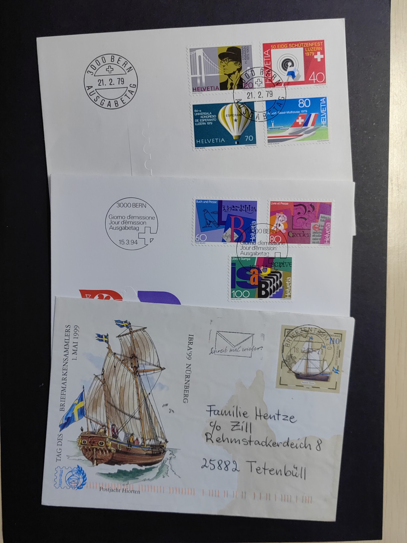 中外邮票+首日封+旧书籍.专场（精品） 瑞士邮费和实寄邮封