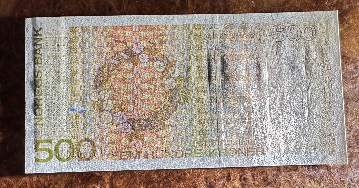 Chase Auction 第23期 - - 外钞、民国钞和人民币混合场！ 挪威500克朗，UNC，品相如图！