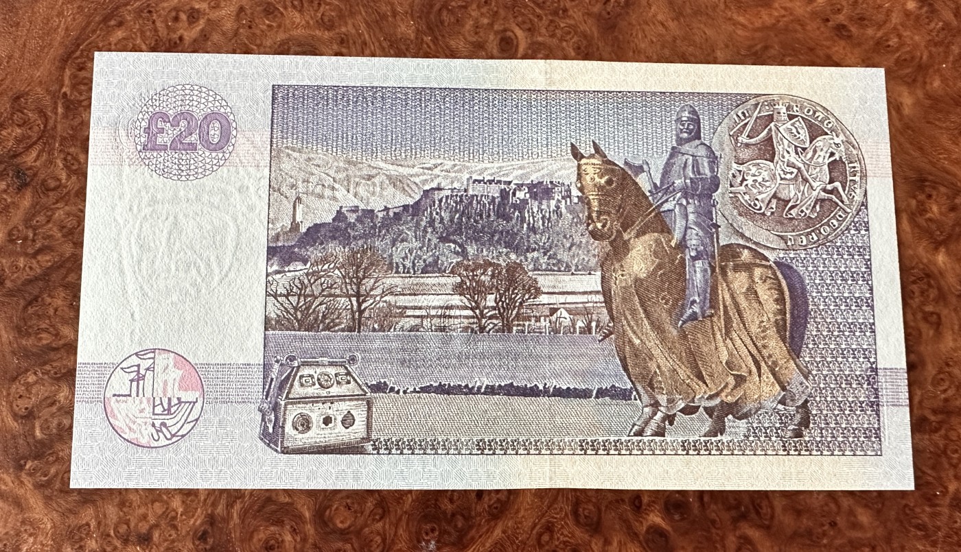 Chase Auction 第23期 - - 外钞、民国钞和人民币混合场！ 苏格兰20镑，UNC，品相如图！