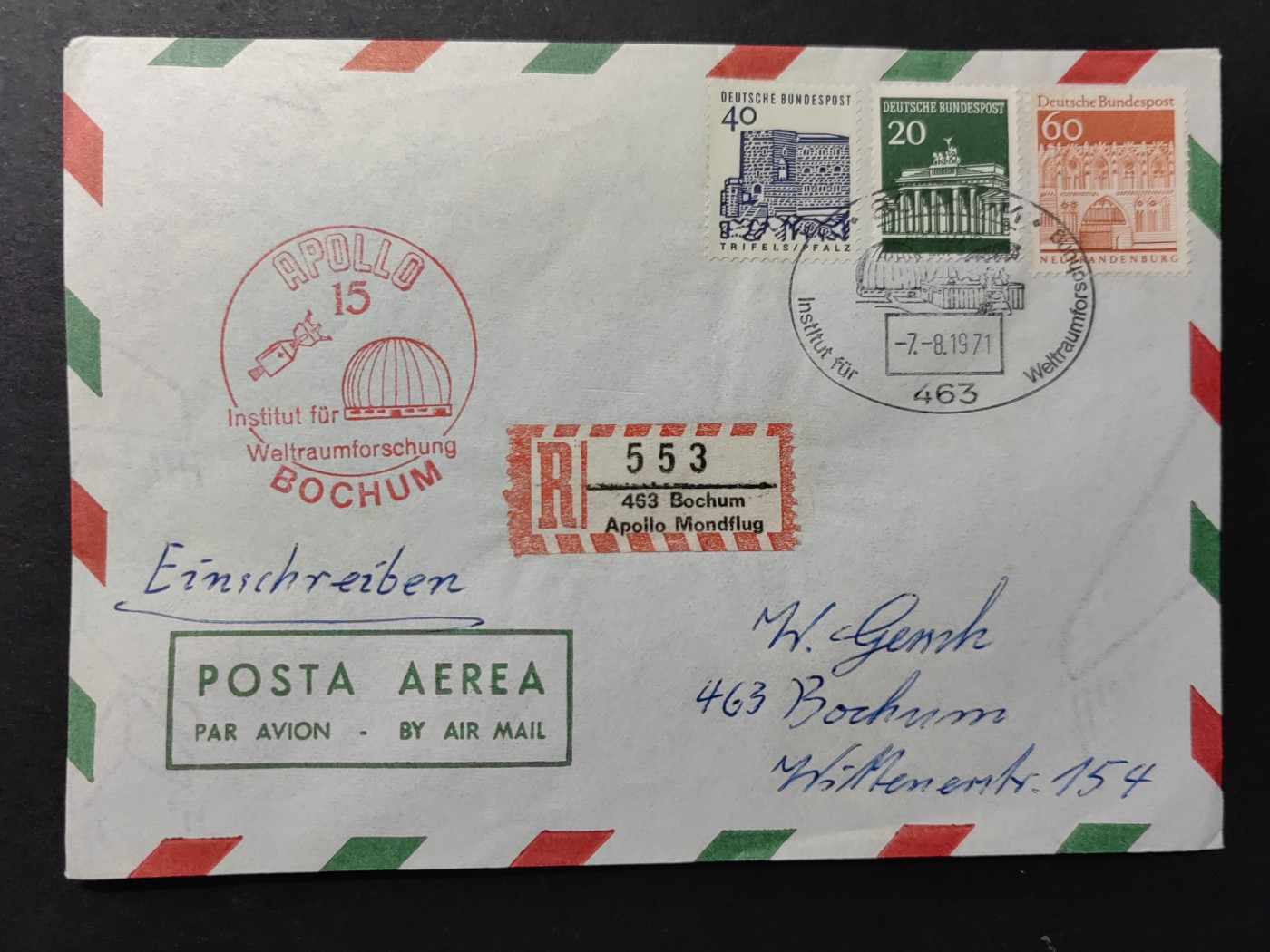 中外邮票+首日封+旧书籍.专场（精品） 1971年实寄航空邮封