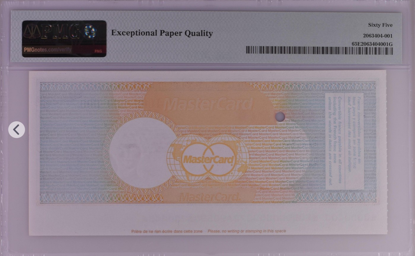 PMG、ACG美元评级专场，无佣金！！！ 美国运通旅行支票票样200 French Francs Euro Travellers Cheque Wmk: Woman's Head