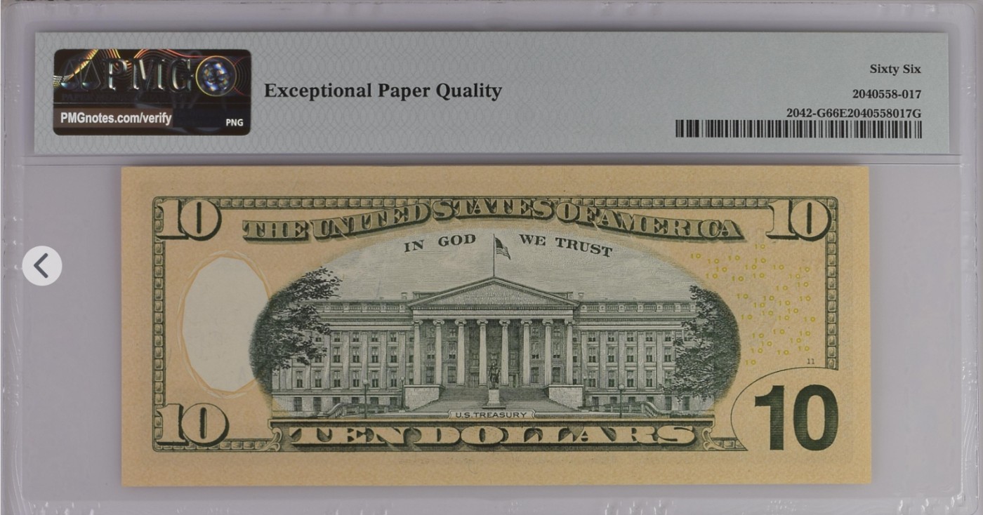PMG、ACG美元评级专场，无佣金！！！ 10美元绿库印联邦券Federal Reserve Note Chicago, $10 2013 Small Size