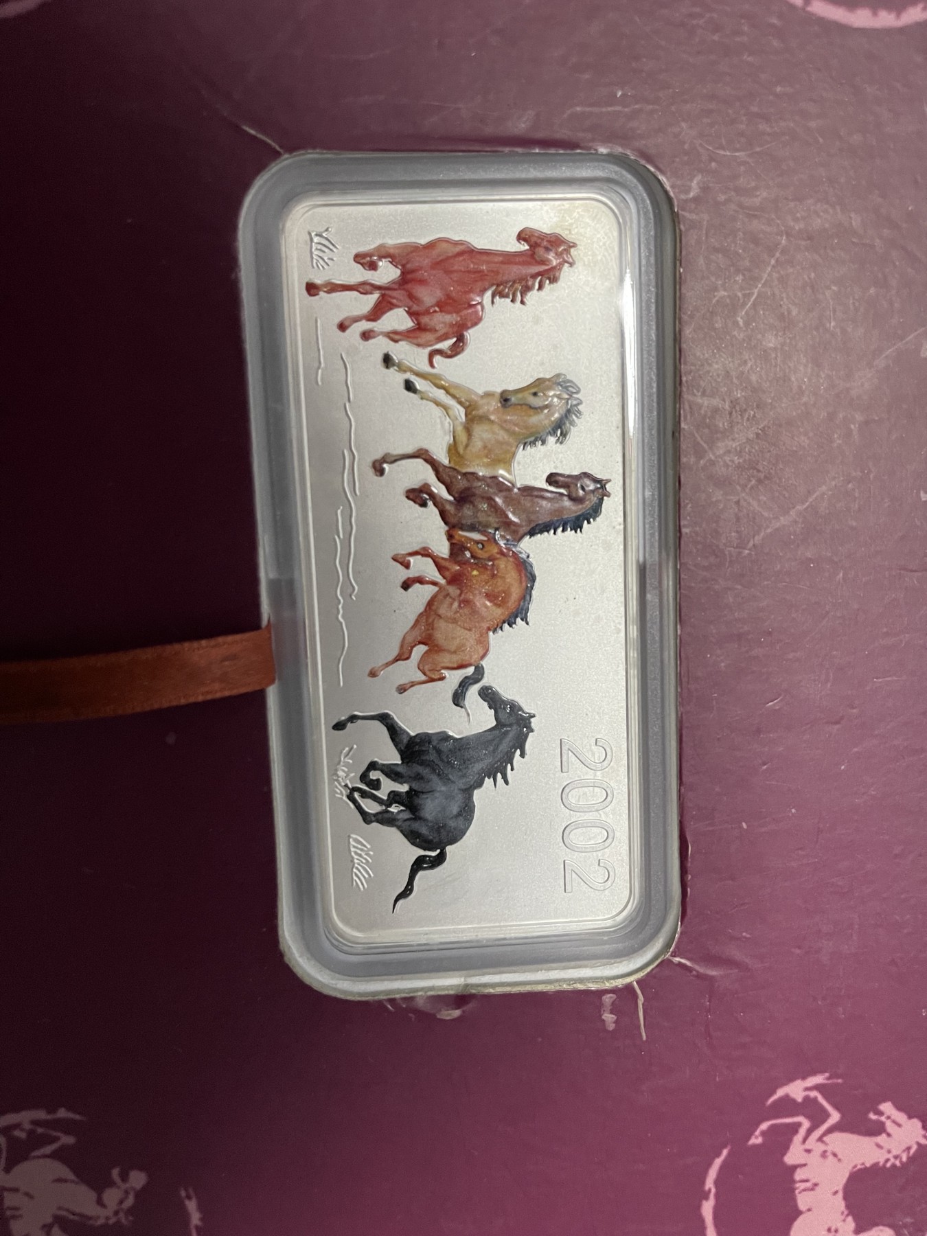 CSIS-GREAT评级精品钱币拍卖第二百零六期 蒙古 奔马5盎司 长方形 银币 最老版本 证书多种齐全 币有氧化