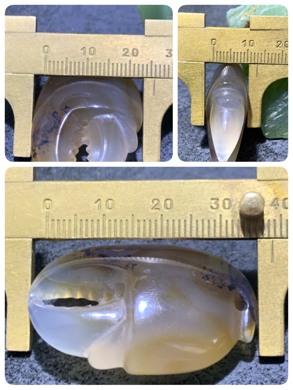 精美水墨纹高玉化海洋玉髓雕刻独霸一方吊坠一个，