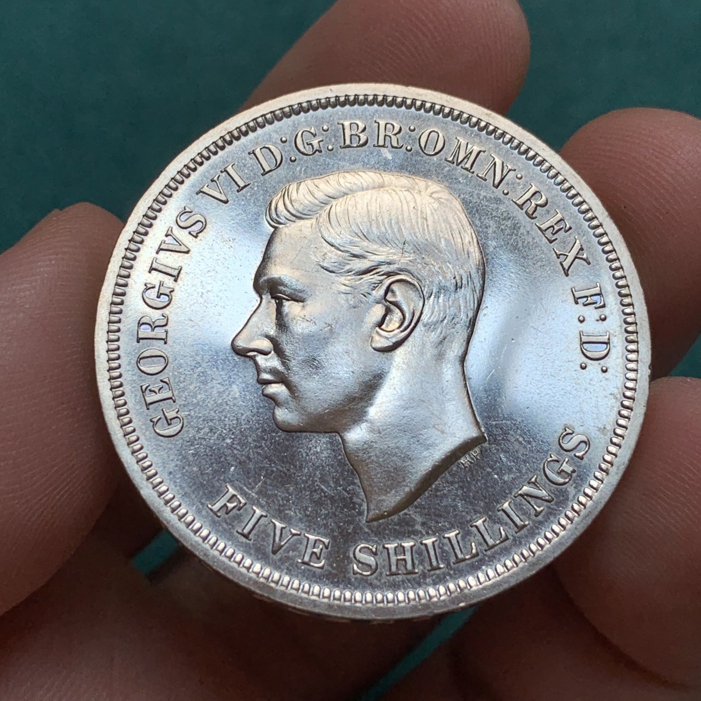 《竞宝斋》第187场-周日，周一 2场 (全场包邮) 英国1951年乔治六世 最后的马剑克朗型纪念币 盒证全