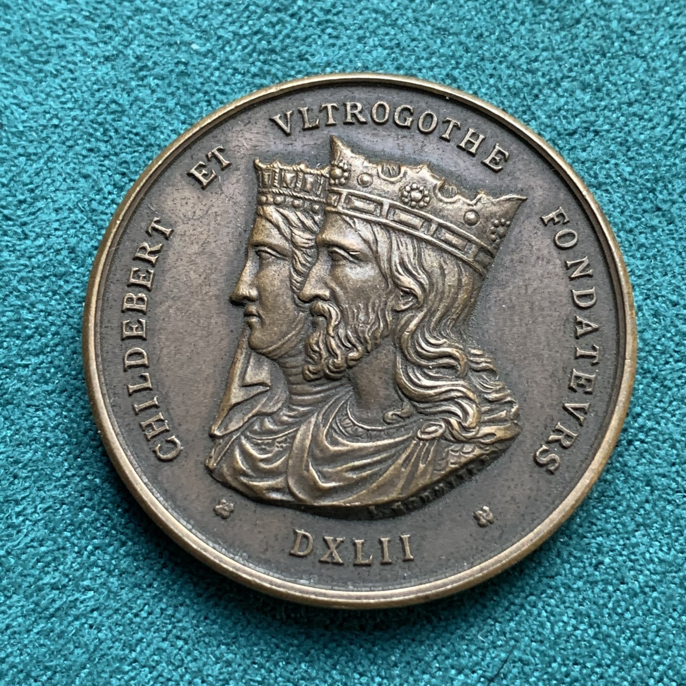 《竞宝斋》第187场-周日，周一 2场 (全场包邮) 1845年 法国 里昂医院授予铜质奖章 34.9mm 23.5克