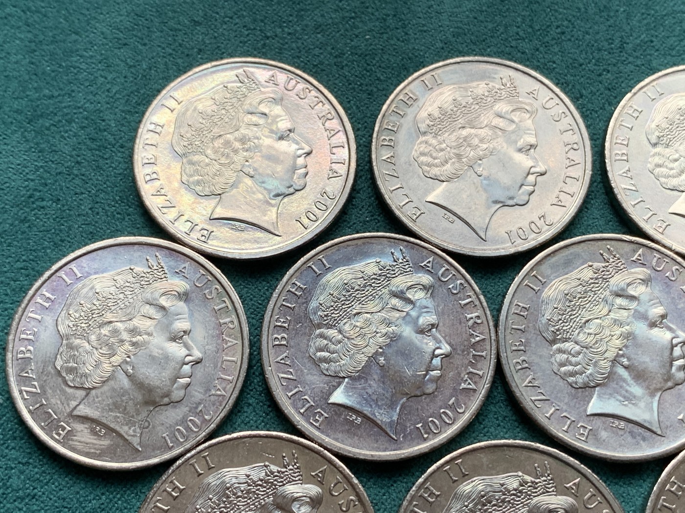 《竞宝斋》第187场-周日，周一 2场 (全场包邮) 澳大利亚2001年联邦百年纪念20分纪念币9枚