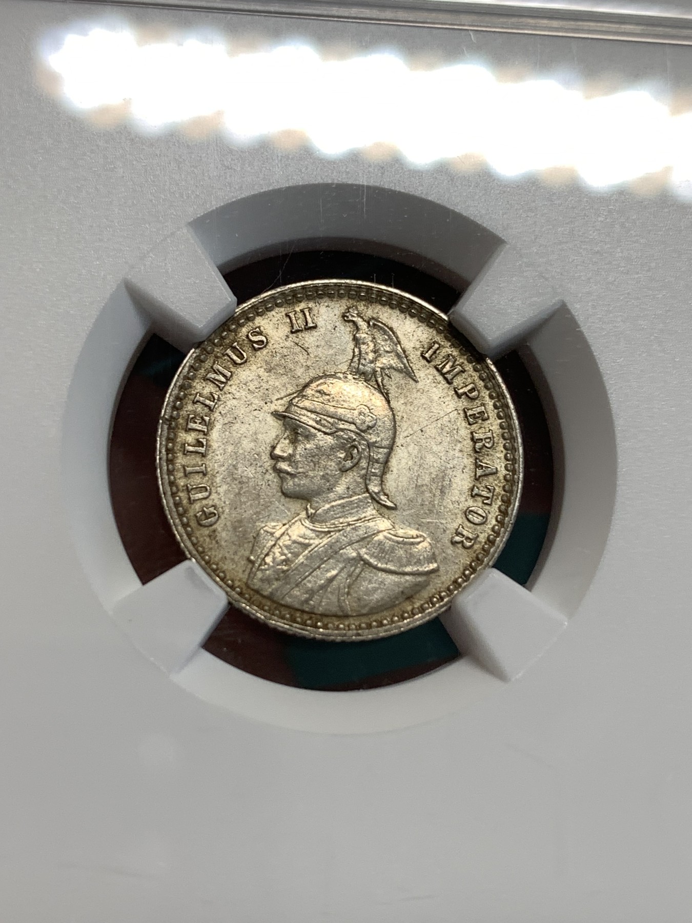 《竞宝斋》第187场-周日，周一 2场 (全场包邮) NGC UNC 东非1/4卢比银币 稀少面值 年份少见 给个正面清洗实在无语 可以再试试