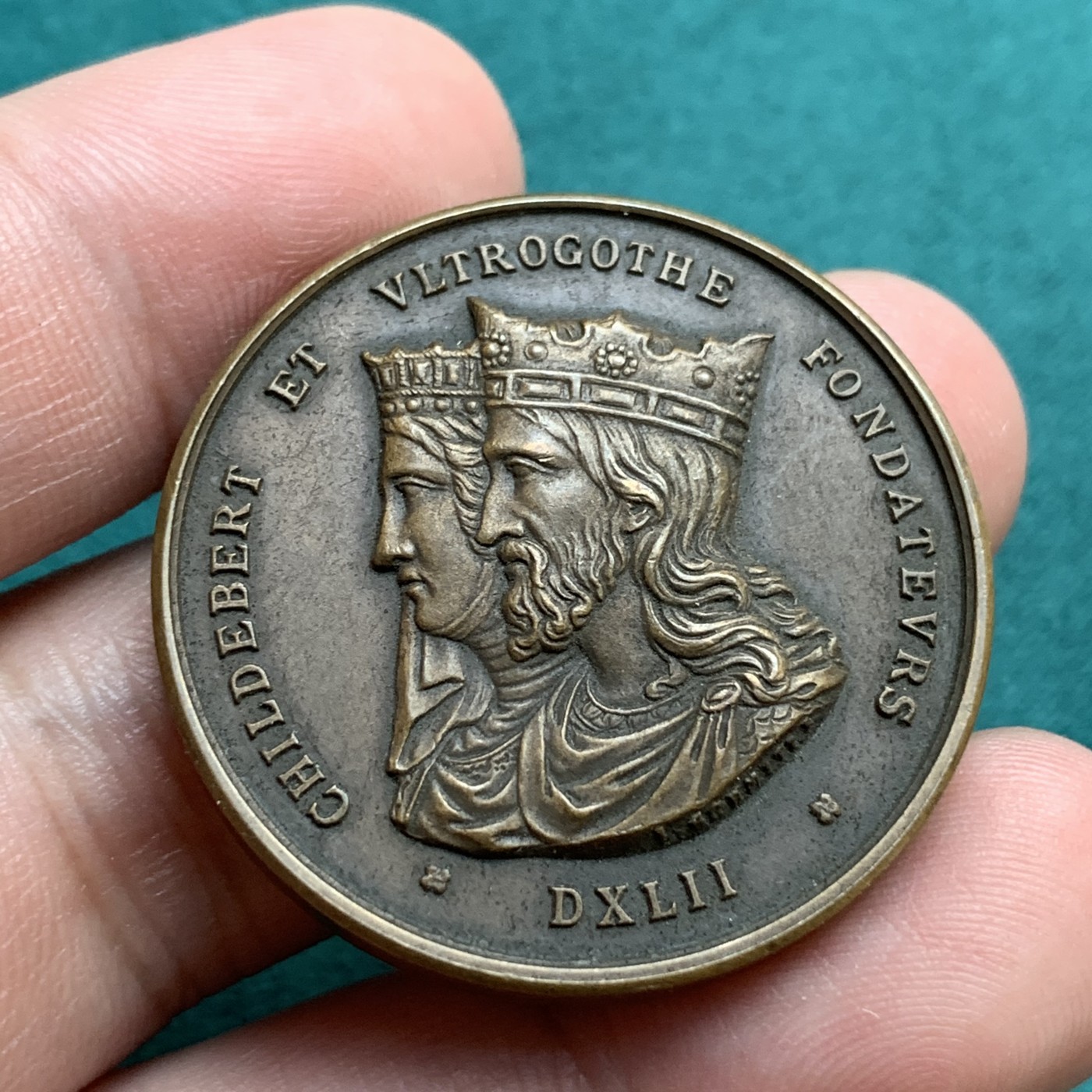 《竞宝斋》第187场-周日，周一 2场 (全场包邮) 1845年 法国 里昂医院授予铜质奖章 34.9mm 23.5克