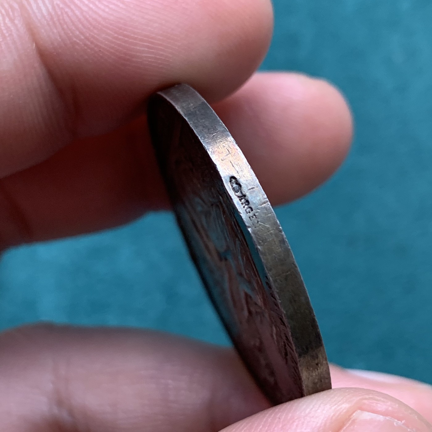 《竞宝斋》第187场-周日，周一 2场 (全场包邮) 法国1714年里尔商会纪念银章，女神天使，五彩好品，22.2g 36.8mm 丰饶角Argent边铭