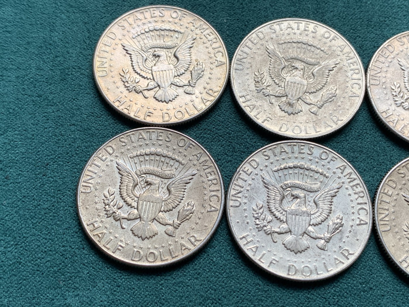 《竞宝斋》第187场-周日，周一 2场 (全场包邮) 美国肯尼迪半美元银币 6枚一组