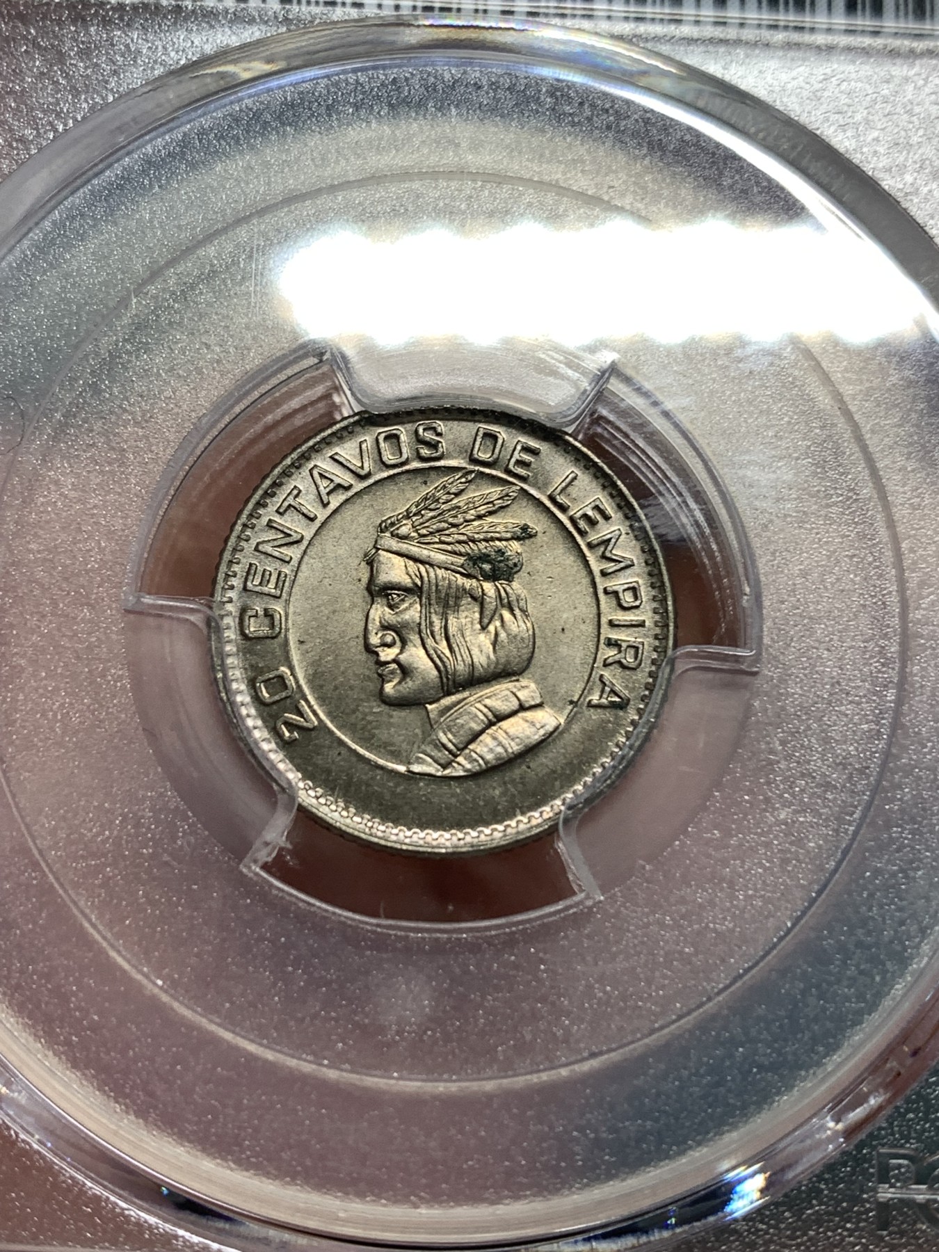 《竞宝斋》第187场-周日，周一 2场 (全场包邮) PCGS-MS65 洪都拉斯 1973年 20分 较少见的品种