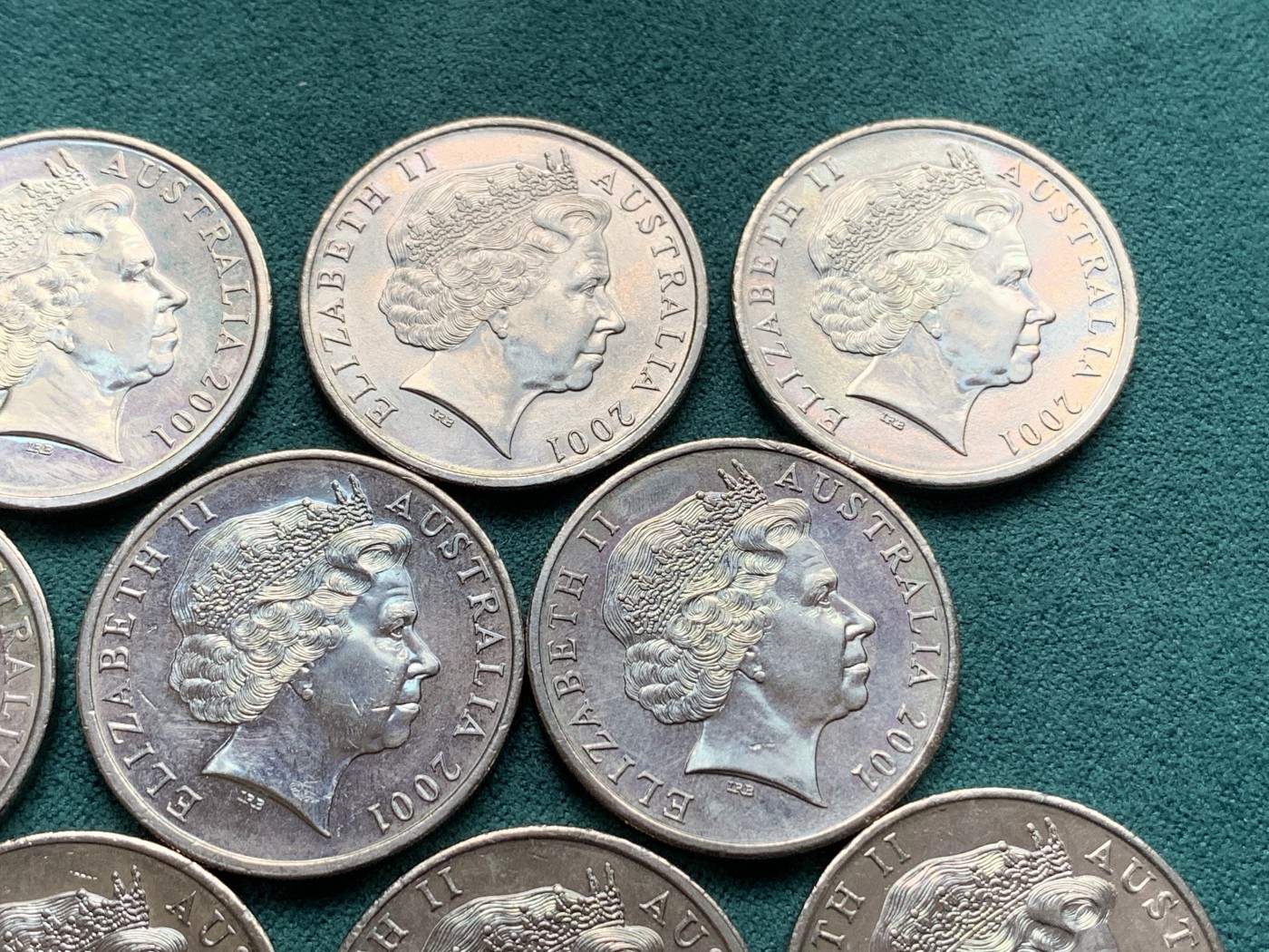 《竞宝斋》第187场-周日，周一 2场 (全场包邮) 澳大利亚2001年联邦百年纪念20分纪念币9枚