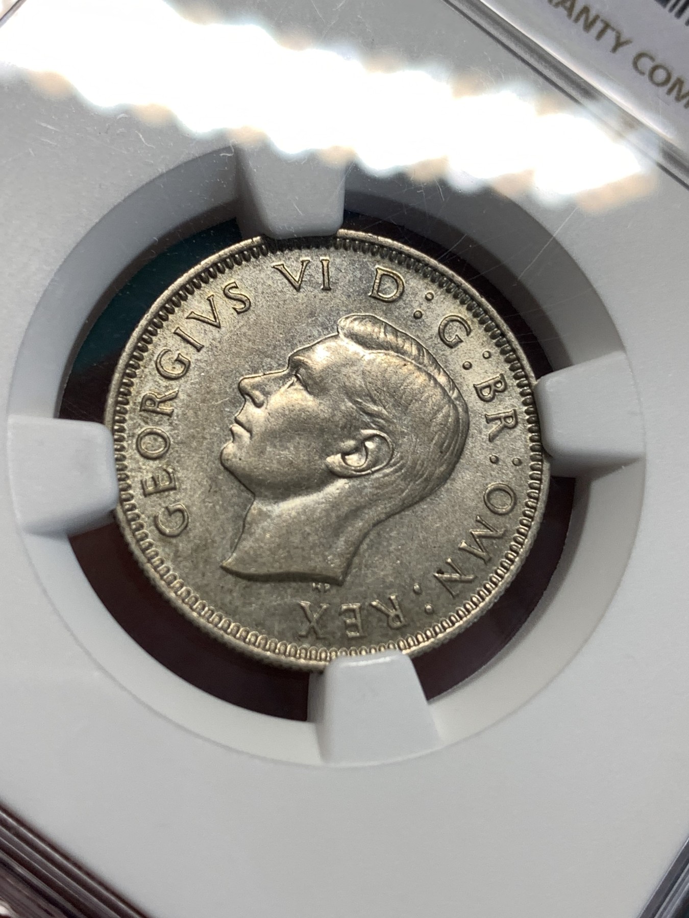 《竞宝斋》第187场-周日，周一 2场 (全场包邮) NGC-MS62 英国 1937年 乔治六世登基首年一先令银币英格兰版，银色转光流畅，叫人爱不释手，凑年份必备