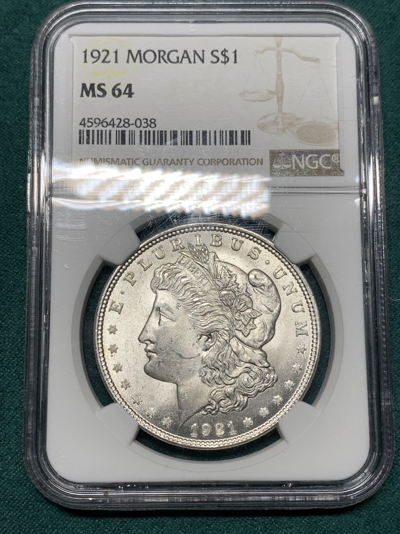 《竞宝斋》第187场-周日，周一 2场 (全场包邮) NGC-MS64 美国 1921 摩根银元