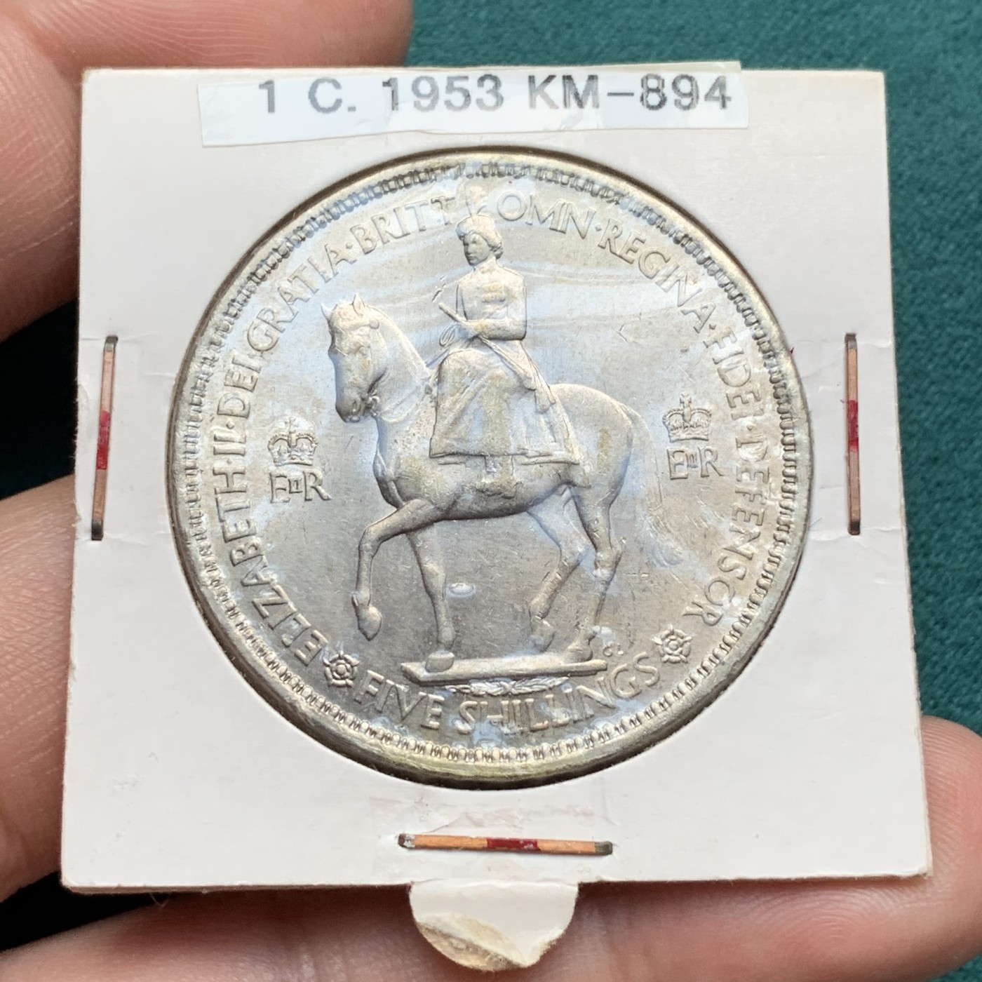 《竞宝斋》第187场-周日，周一 2场 (全场包邮) 英国 1953年 维多利亚 登基 五先令 状态好