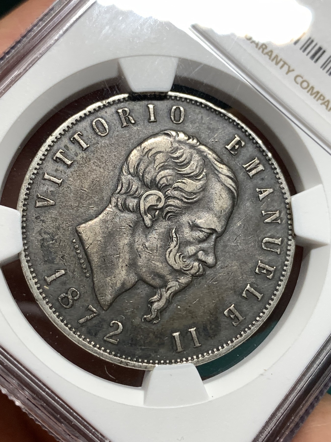 《竞宝斋》第187场-周日，周一 2场 (全场包邮) NGC VF-35意大利1872年5里拉 银币