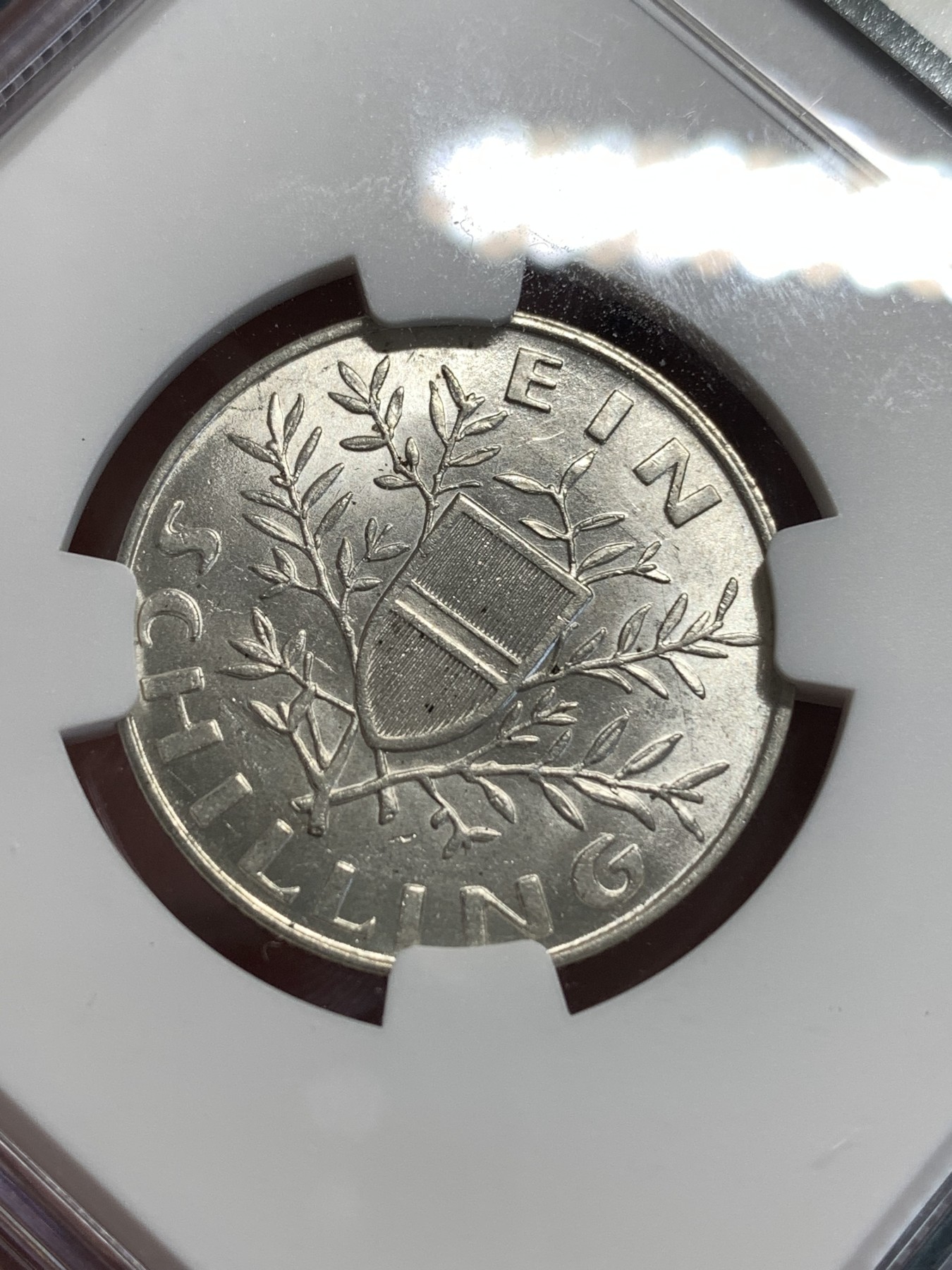 《竞宝斋》第187场-周日，周一 2场 (全场包邮) NGC MS63 奥地利1924年议会大厦1先令银币