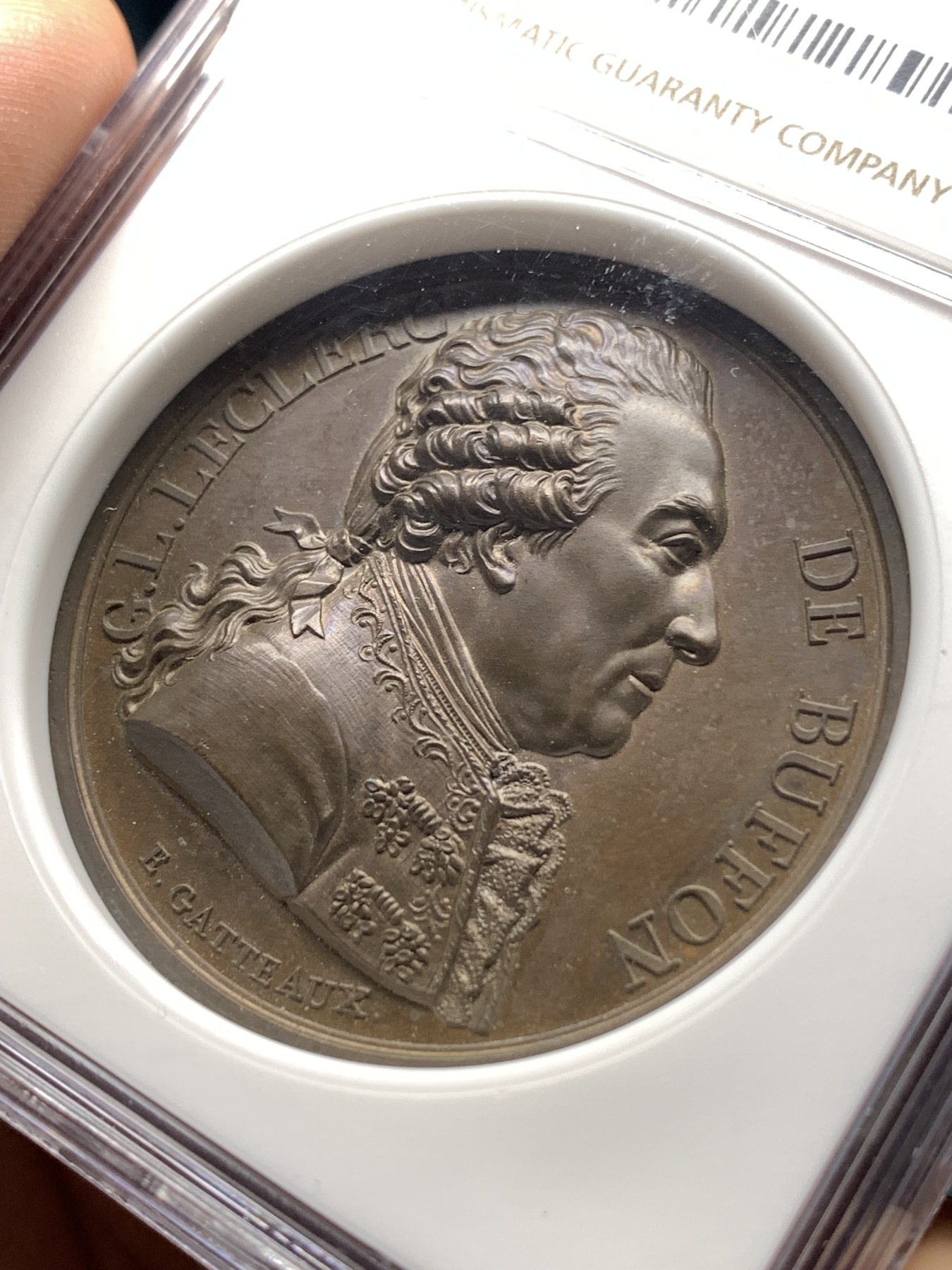 《竞宝斋》第187场-周日，周一 2场 (全场包邮) NGC MS63BN 法国1817勒克莱尔铜章 加厚盒装