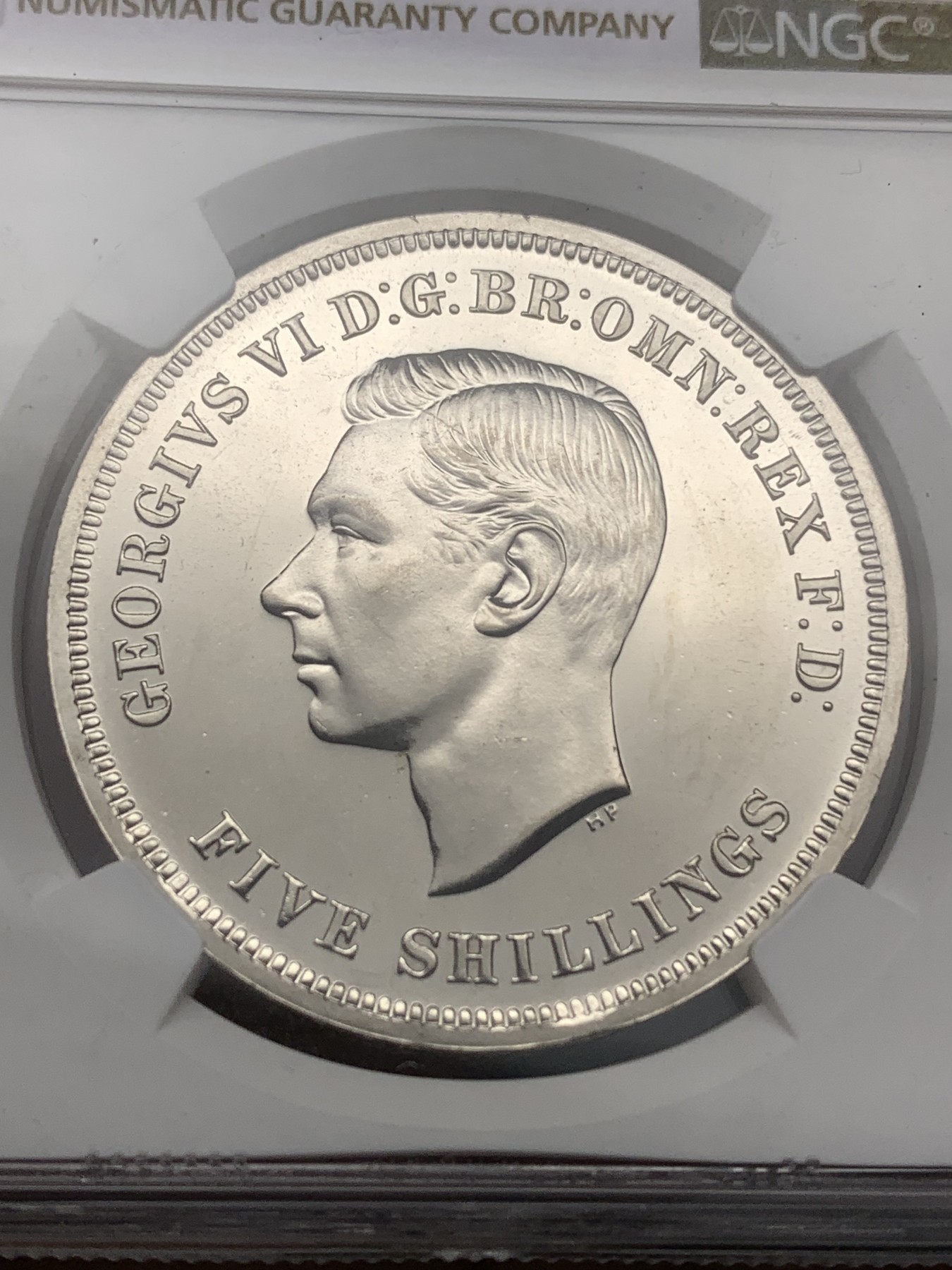 《竞宝斋》第187场-周日，周一 2场 (全场包邮) NGC-PL63 英国 1951年 1克朗 乔治六世 最后的马剑 PL底板 品相好 非常靓