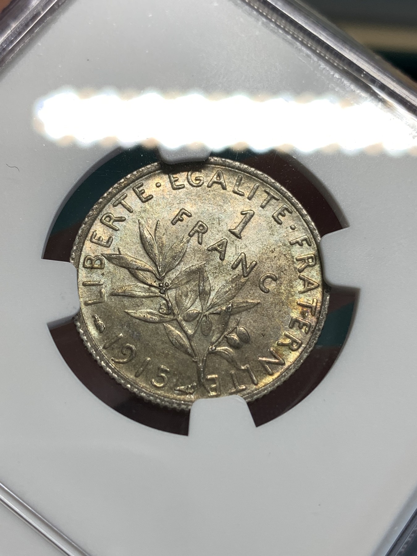 《竞宝斋》第187场-周日，周一 2场 (全场包邮) NGC MS64 法国1915年播种女神1法郎银币