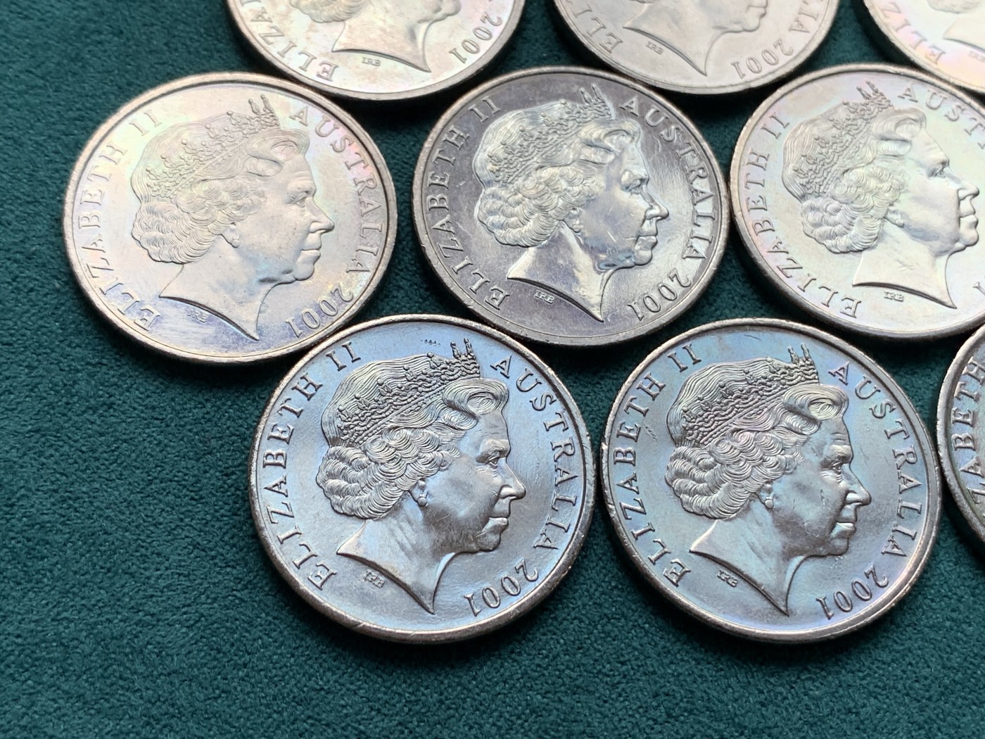 《竞宝斋》第187场-周日，周一 2场 (全场包邮) 澳大利亚2001年联邦百年纪念20分纪念币9枚