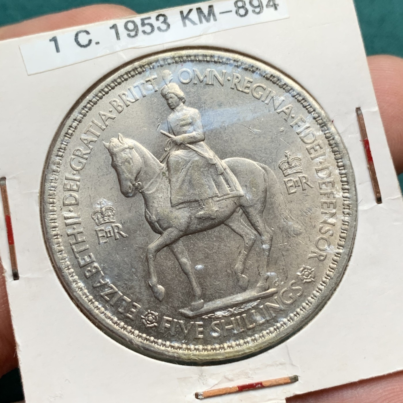 《竞宝斋》第187场-周日，周一 2场 (全场包邮) 英国 1953年 维多利亚 登基 五先令 状态好