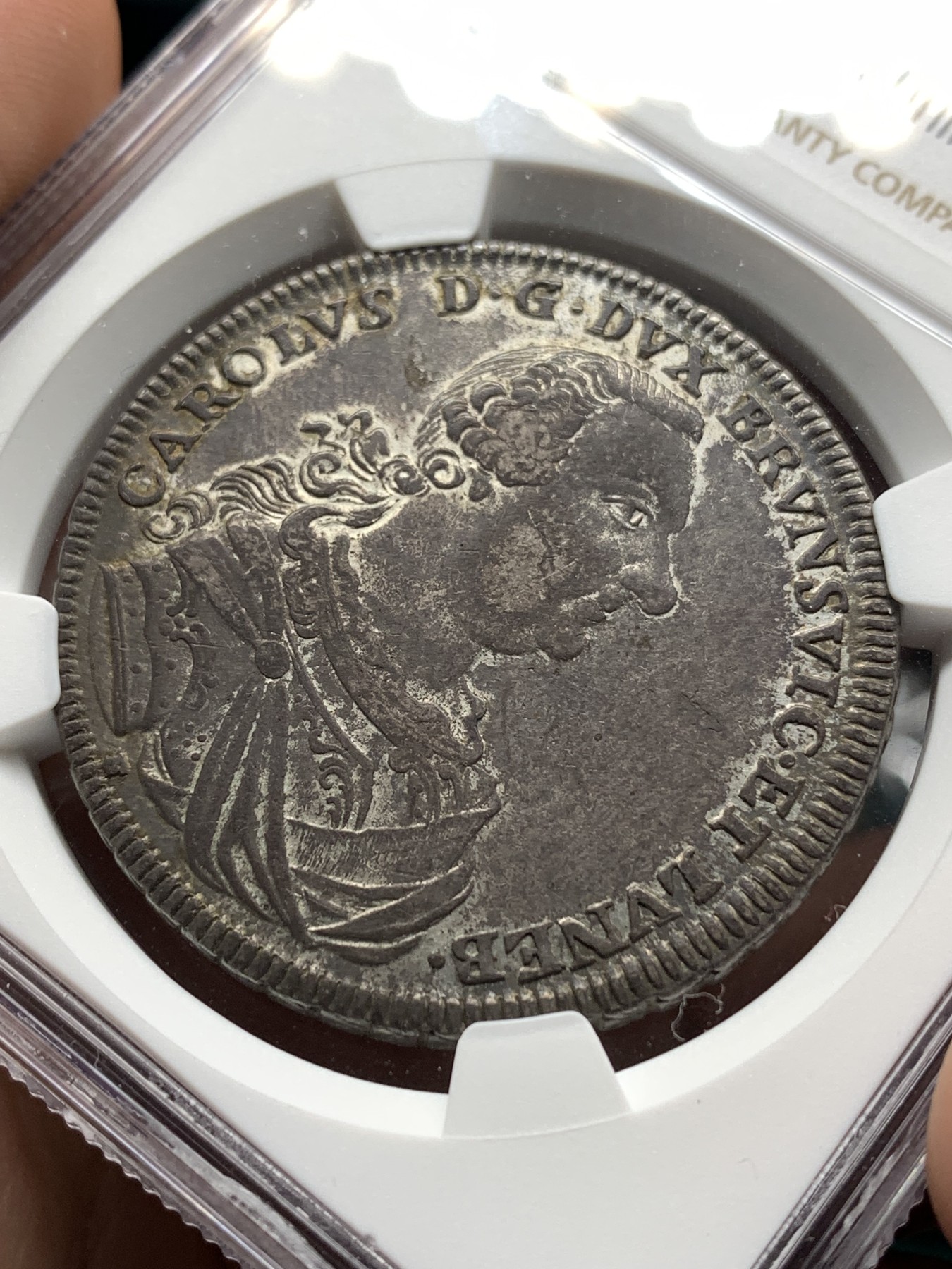 《竞宝斋》第187场-周日，周一 2场 (全场包邮) NGC XF45 德国 布伦瑞克 1764年 飞马泰勒大银币 双面均匀的深彩包浆 经典飞马非常漂亮