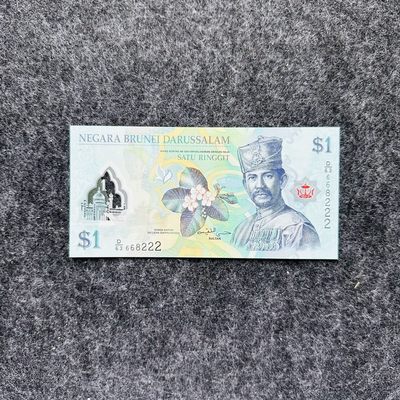 98th 🐰 ¥_¥ 靓号000-111-666-888-999 - 文莱2019年1元，新日期，豹子号222（D/63 668222）