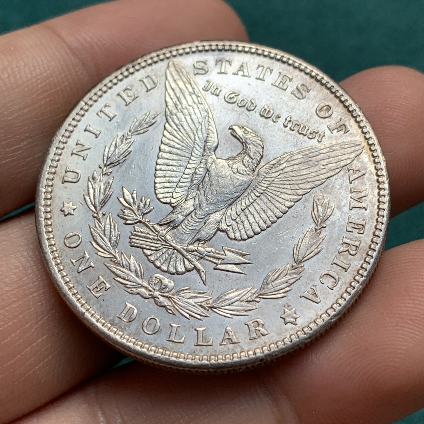 《竞宝斋》第187场-周日，周一 2场 (全场包邮) 美国1900年摩根一元银币 状态不错