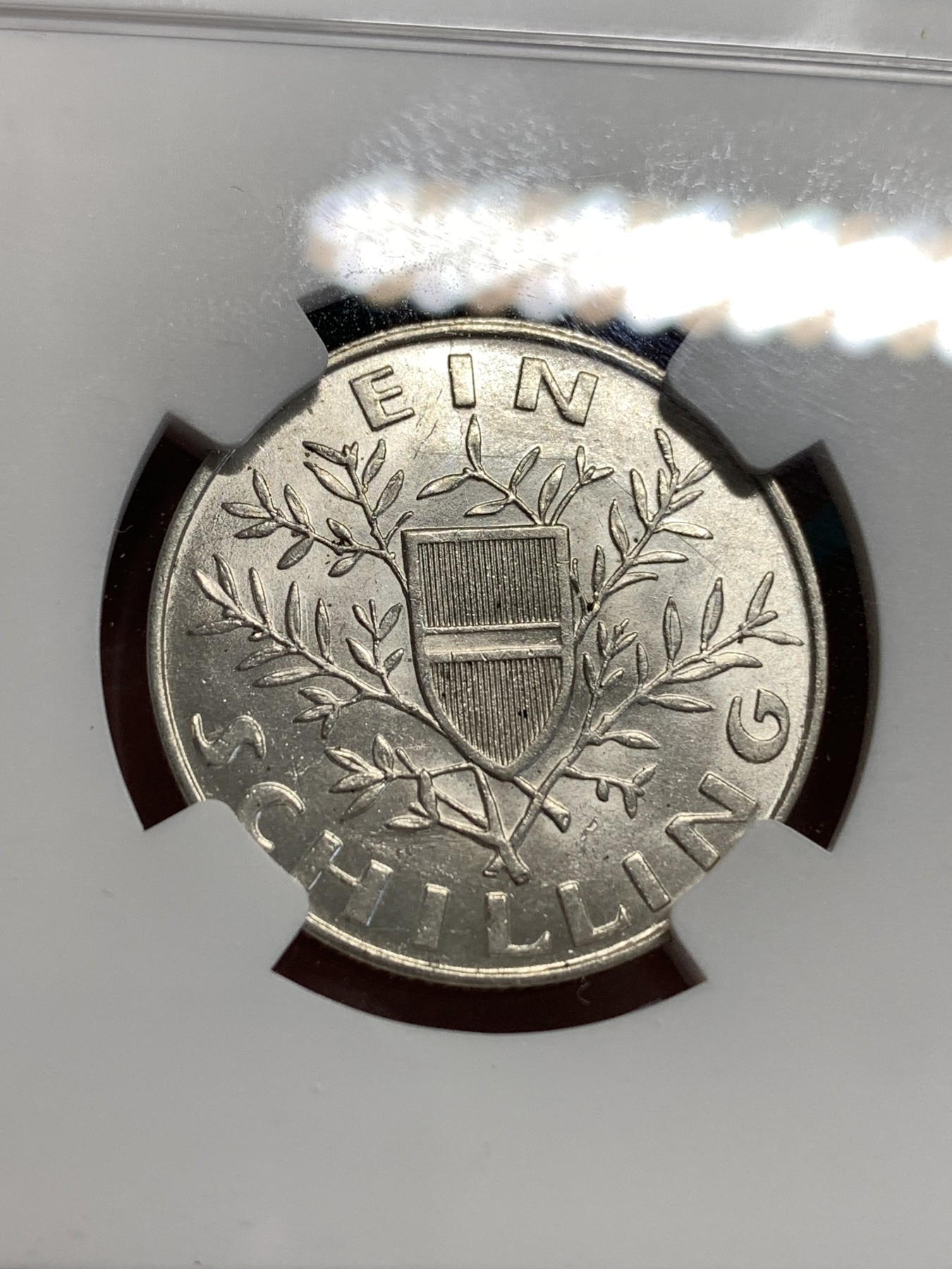 《竞宝斋》第187场-周日，周一 2场 (全场包邮) NGC MS63 奥地利1924年议会大厦1先令银币