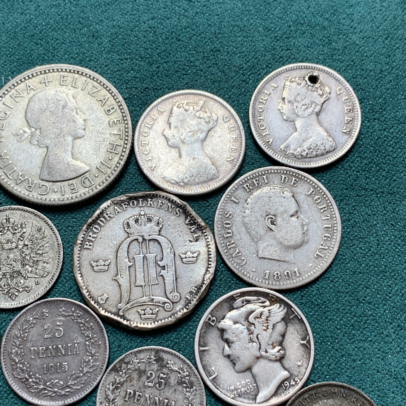 《竞宝斋》第187场-周日，周一 2场 (全场包邮) 小银币一组多枚 具体数量 品种见图