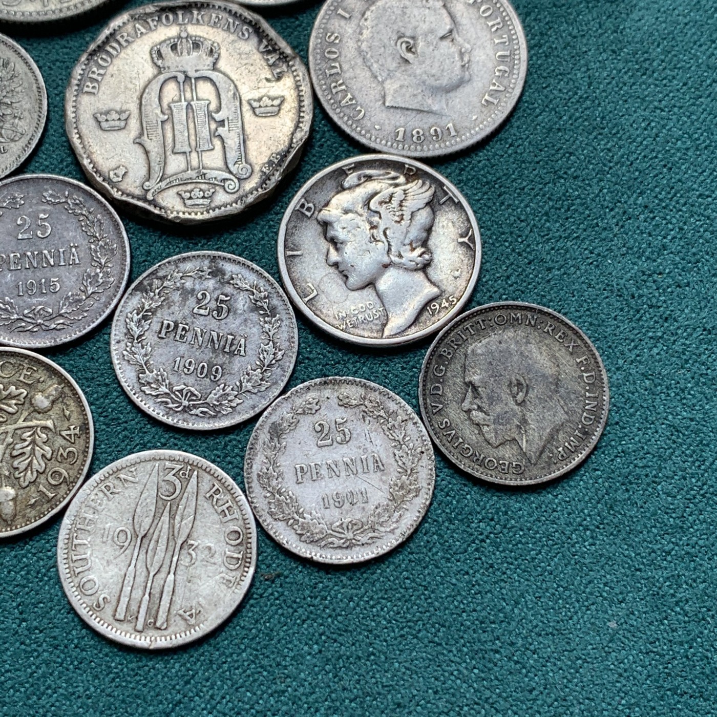 《竞宝斋》第187场-周日，周一 2场 (全场包邮) 小银币一组多枚 具体数量 品种见图