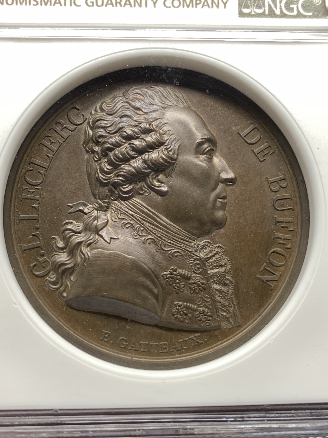 《竞宝斋》第187场-周日，周一 2场 (全场包邮) NGC MS63BN 法国1817勒克莱尔铜章 加厚盒装