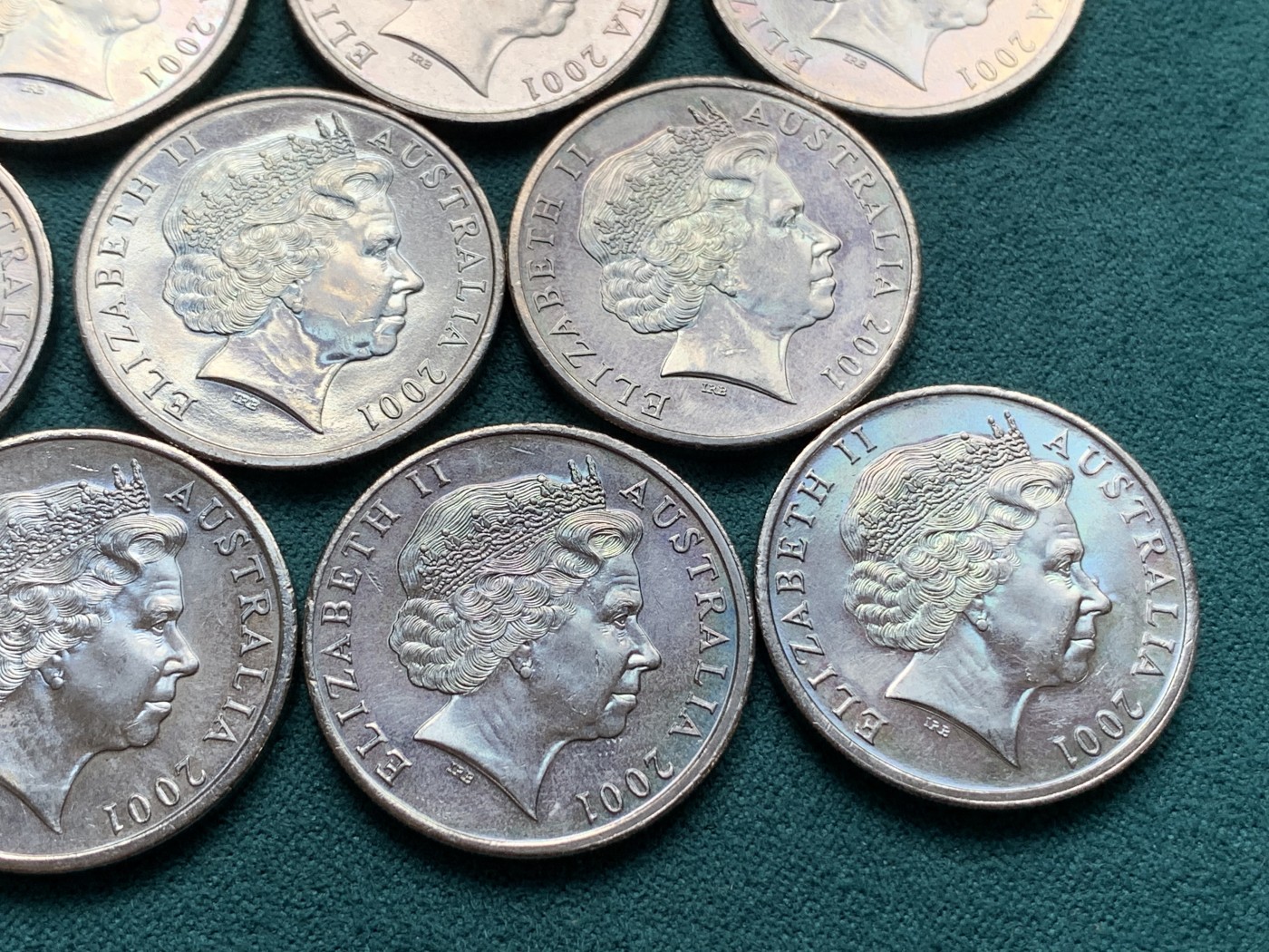 《竞宝斋》第187场-周日，周一 2场 (全场包邮) 澳大利亚2001年联邦百年纪念20分纪念币9枚