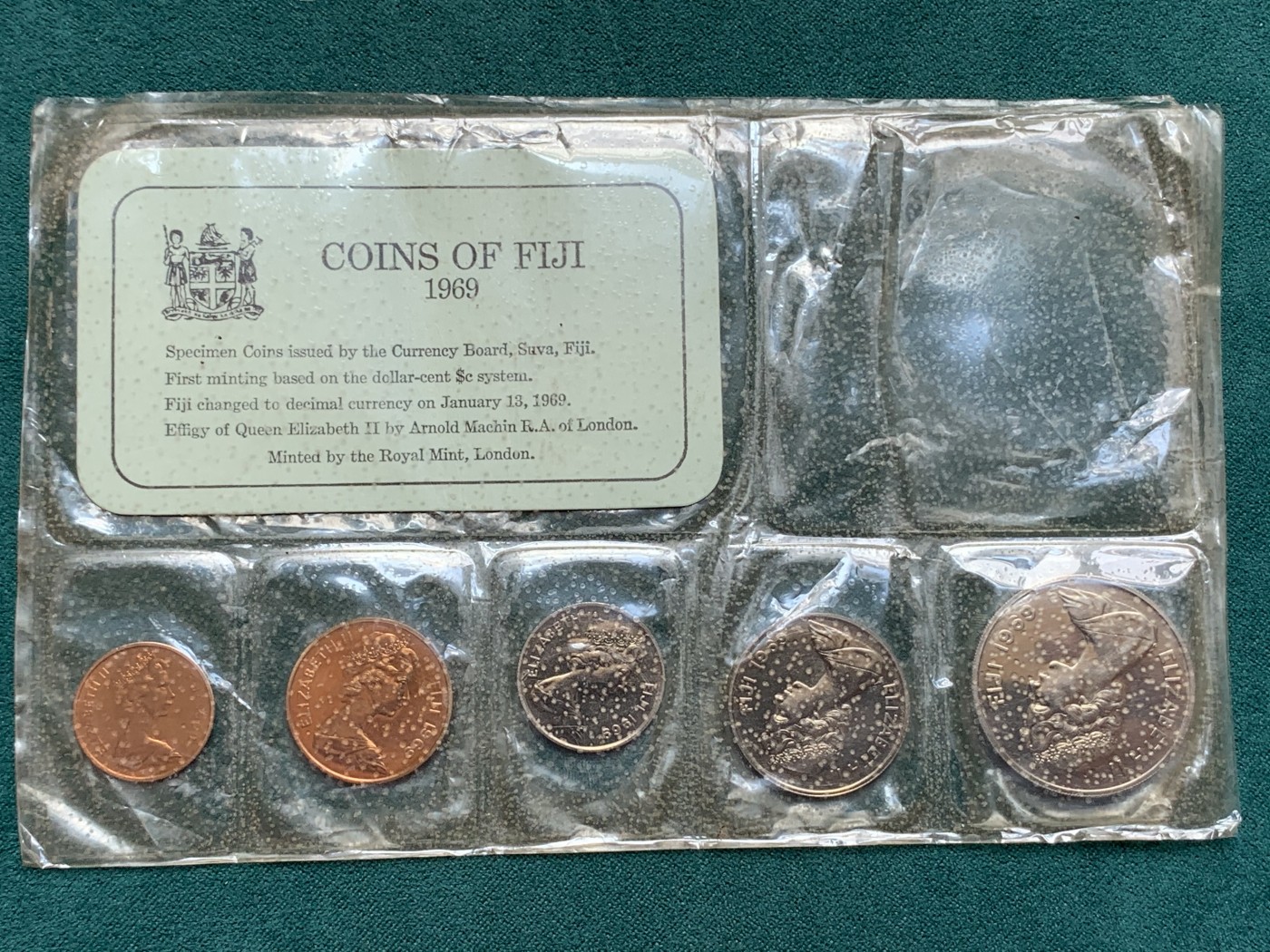 《竞宝斋》第187场-周日，周一 2场 (全场包邮) 英属斐济 1969年 伊丽莎白二世 类精制套币 无最大面值
